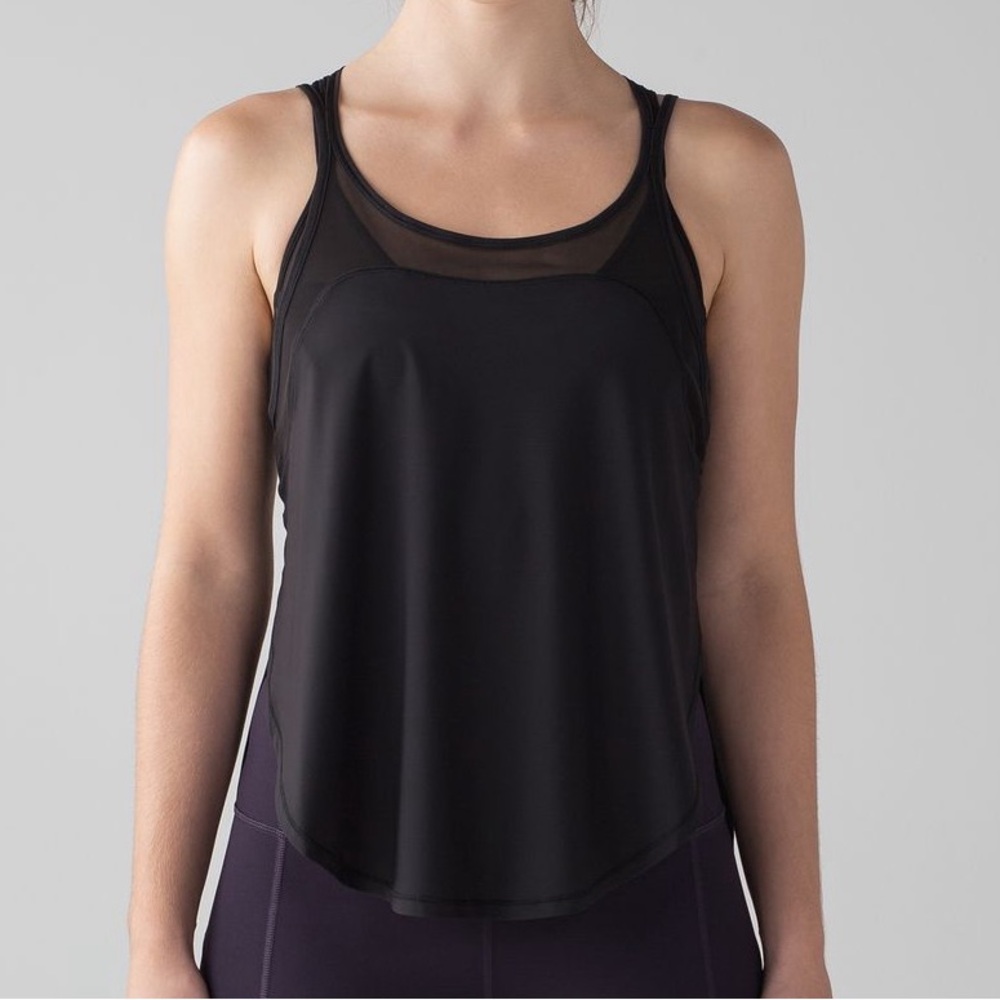 Black Mesh Racerback Tank Top